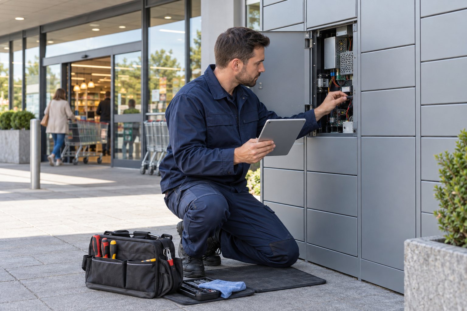 Technicien NA Réseaux en maintenance sur une consigne automatique